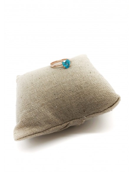 Anello con Zircone a Cuore Azzurro