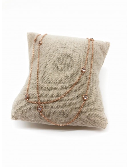 Collana Lunga con Zirconi Alternati