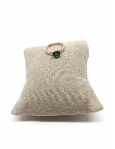 Anello Rosè Regolabile con Zircone a Cuore Smeraldo