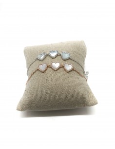 Bracciale con Cuori in Madreperla e Zirconi
