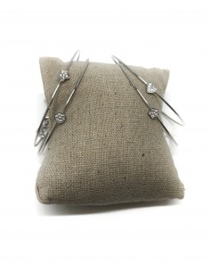 Bracciale Rigido Bianco con Soggetto in Pavè di Zirconi