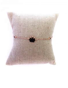 Bracciale a Catenina con Corona di Zirconi Neri