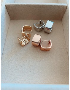 Square Huggie Earrings 2