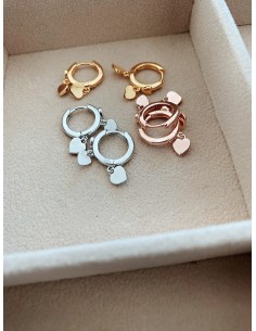 Monorecchino a Scattino con Cuoricini Pendenti