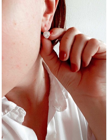 Orecchini a Monachella con Zircone a Forma di Cuore