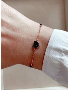 Bracciale  Cuore con Zirconi Neri
