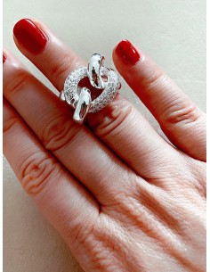 Anello Groumette con Zirconi