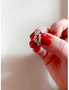 Monorecchino Ear Cuff Cuori e Zirconi