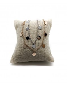 Collana Corta Cuori Pendenti