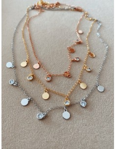 Collana Corta con Tondini e Zirconi Pendenti 2