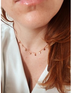 Collana Corta con Tondini e Zirconi Pendenti