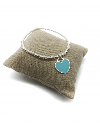 Elastic Bracelet with Light Blue Heart