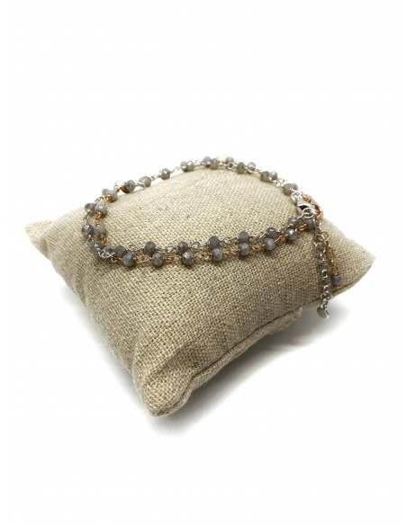 Bracelet of Crystals of Grey color