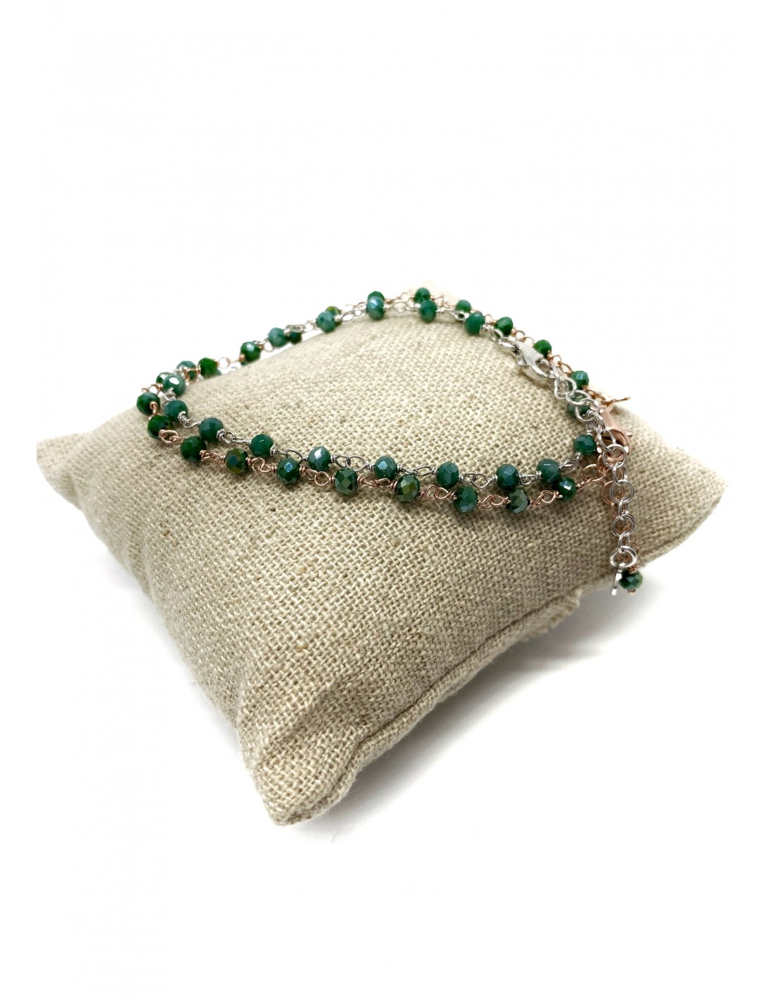 Bracciale Regolabile Con Perline Di Cristalli Naturali 4mm – Braccialetto Chakra Per Donna, Minuscole Perle Colorate (Verde, Viola, Sette Colori, Terra), Gioiello Energetico