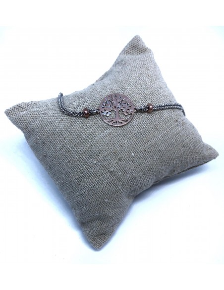 Bracciale a Catenina Doppia con Albero della Vita Bicolore