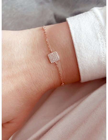 Bracelet with Zirconia Square