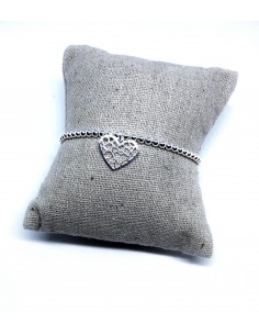 Bracciale Elastico con Cuore Elaborato