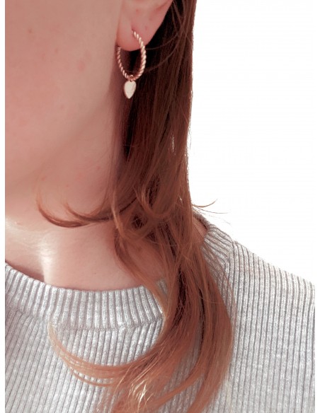 Orecchini a Cerchio Torchon con Soggetto Pendente