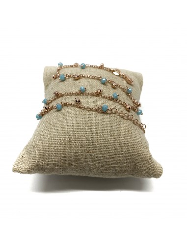 Anklet with Light Blue Crystals Pendants