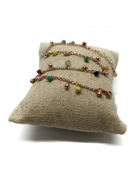 Cavigliera con Cristalli Pendenti Multicolor