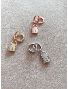 Asymmetric Padlock Huggie...