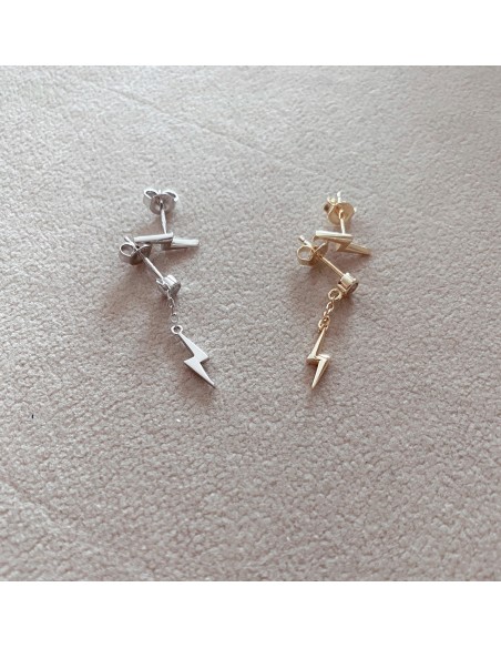 Asymmetrical Lightning Earrings