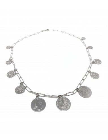 Collana Donna Con Ciondolo Moneta Dorata, Stile Bohémien Vintage, Catena Regolabile 41+5 Cm