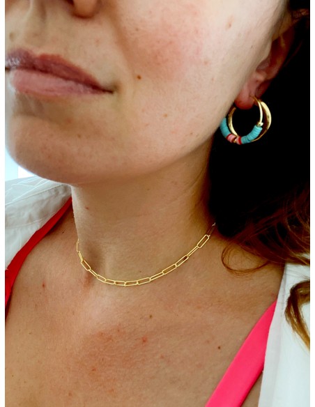 CIRCLE EARRINGS WITH COLORED RUBBERS