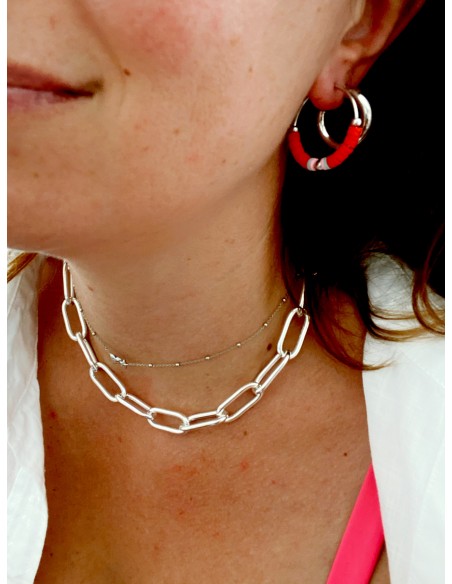 CIRCLE EARRINGS WITH COLORED RUBBERS