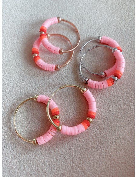 CIRCLE EARRINGS WITH COLORED RUBBERS