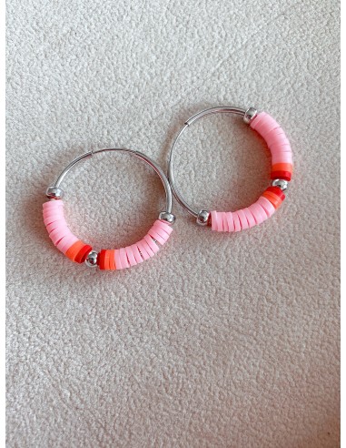 CIRCLE EARRINGS WITH COLORED RUBBERS