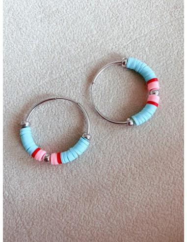 CIRCLE EARRINGS WITH COLORED RUBBERS