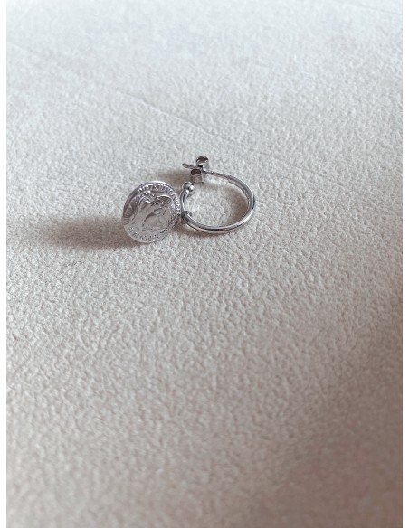 Mono Hoop Earring with Coin
