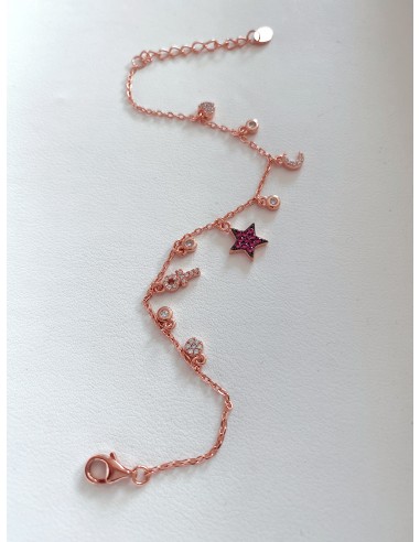 Bracelet with Mini Charm of Zirconia Pendants