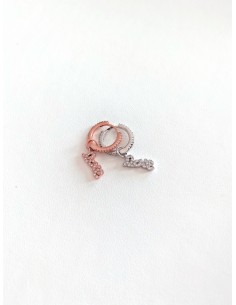 Love Mono Earring with Zircons 2