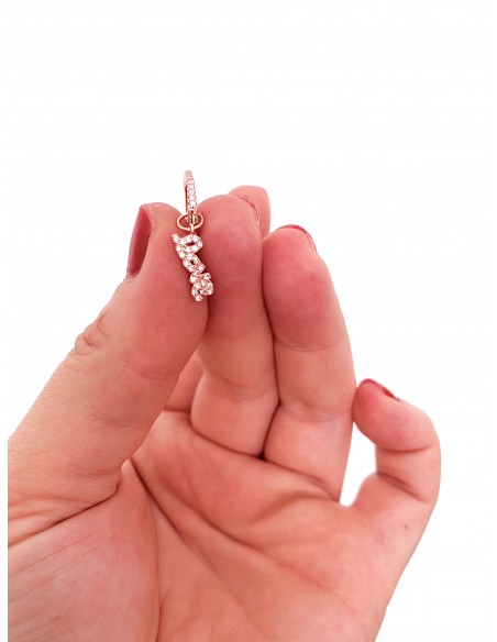 Love Mono Earring with Zircons