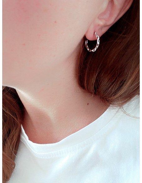 Rectangular Mesh Hoop Earrings