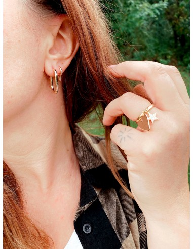 Heart and Star Ring of Zircons