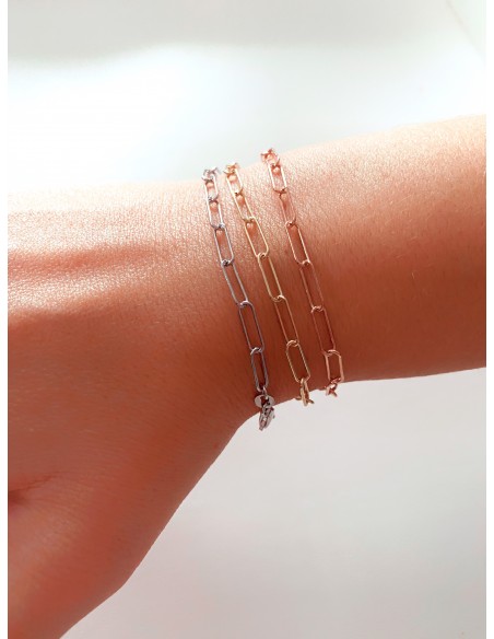 Rectangular Thin Chain Bracelet