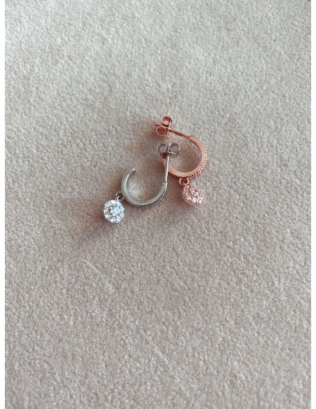 Mono Daisy Pendant Earring with Zircons