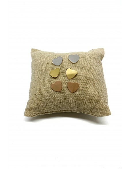 Lobe Earrings with Smooth Heart