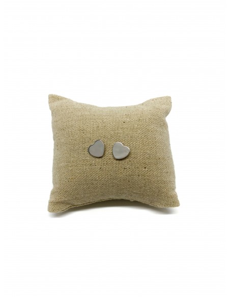 Lobe Earrings with Smooth Heart