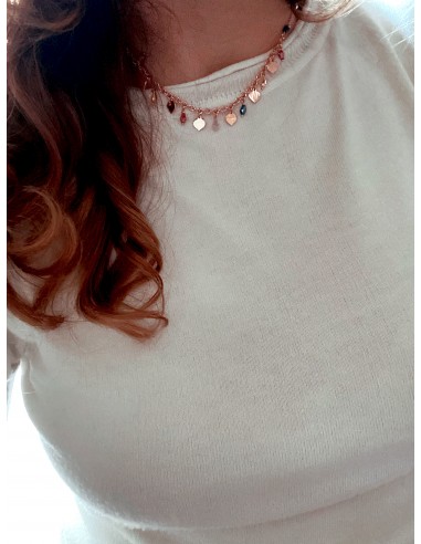 Necklace with Colored Crystals and...