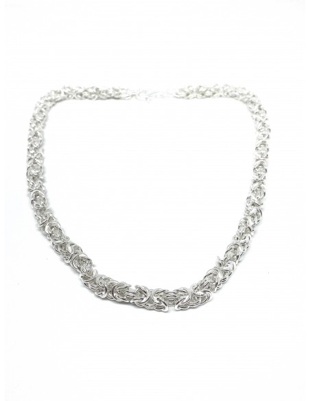 Collana Chunky In Argento Sterling Con Gemma Vesuvianite - Verde Muschio, Fatto A Mano, Lunghezza 45 Cm
