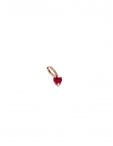 Heart-shaped Zircon Mono Huggie Earring