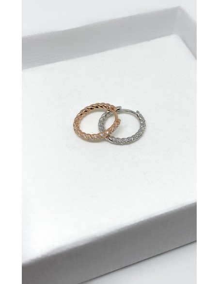 Large Torchon Mono Earring with Zircons