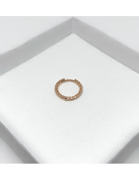 Large Torchon Mono Earring with Zircons