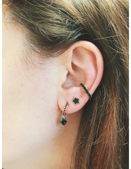 Mono Earring Pendant Heart-Shaped with Zircon