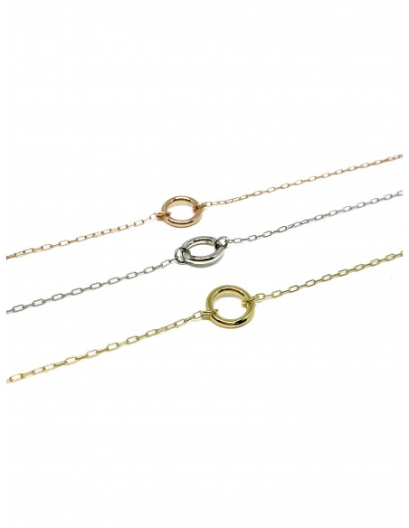 Bracciale Catena Rettangolare Mini e Tondo a Filo
