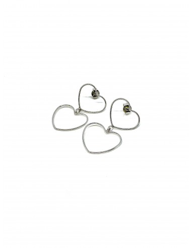Wire Heart Pendant Earrings